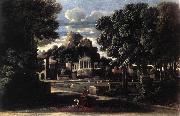 Nicolas Poussin Landscape with Gathering of the Ashes of Phocion by his Widow painting